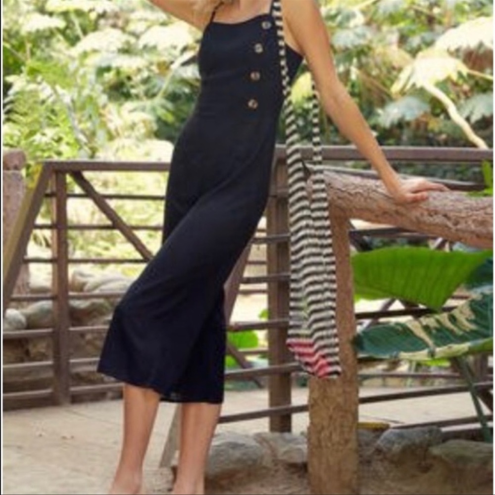 Cropped wide leg jumpsuit